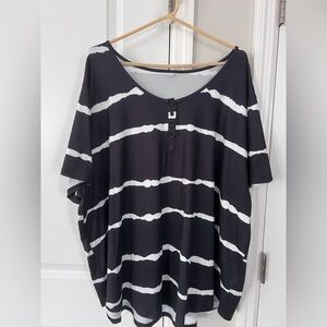 Striped Black and White Women's Top